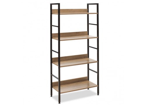 Βιβλιοθήκη- Ραφιέρα Ramon pakoworld φυσικό-μαύρο 60x28x125,5εκ