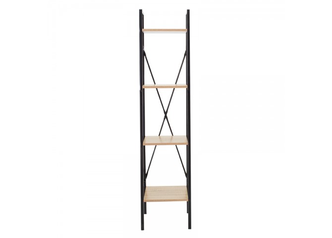 Βιβλιοθήκη Ramon pakoworld φυσικό-μαύρο 34x32,5x148εκ