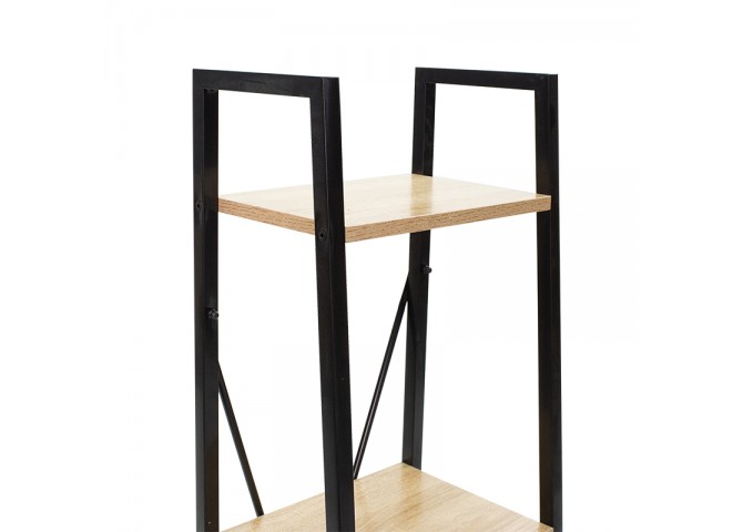 Βιβλιοθήκη Ramon pakoworld φυσικό-μαύρο 34x32,5x148εκ