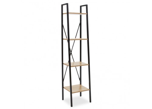 Βιβλιοθήκη Ramon pakoworld φυσικό-μαύρο 34x32,5x148εκ