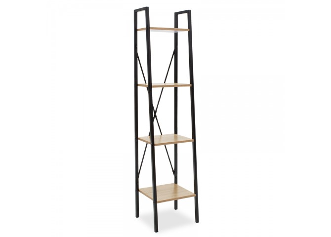 Βιβλιοθήκη Ramon pakoworld φυσικό-μαύρο 34x32,5x148εκ