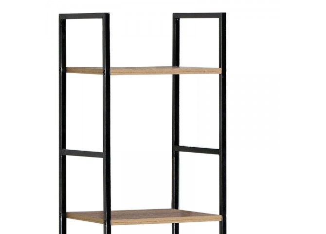 Βιβλιοθήκη Azuel pakoworld φυσικό-μαύρο μέταλλο 29x23.5x144εκ