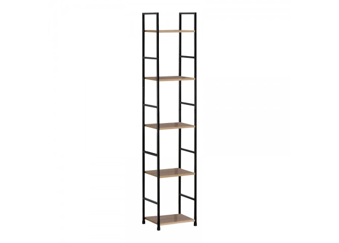 Βιβλιοθήκη Azuel pakoworld φυσικό-μαύρο μέταλλο 29x23.5x144εκ