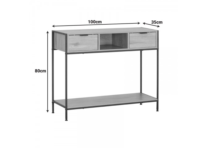 Κονσόλα Regando pakoworld σε oak απόχρωση με μαύρο μέταλλο 100x35x80εκ