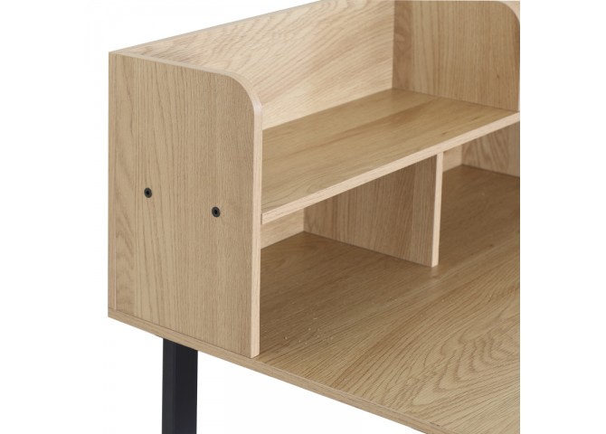Γραφείο εργασίας Biuro pakoworld oak- μαύρο μέταλλο 120x60x103εκ