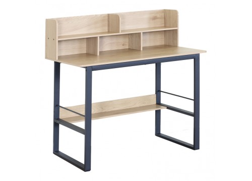 Γραφείο εργασίας Biuro pakoworld oak- μαύρο μέταλλο 120x60x103εκ