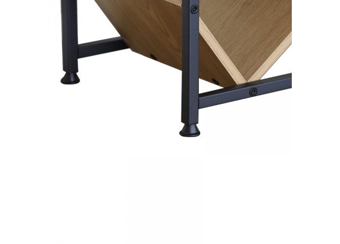 Βιβλιοθήκη Orunta pakoworld oak- μαύρο μέταλλο 40x26.5x125εκ