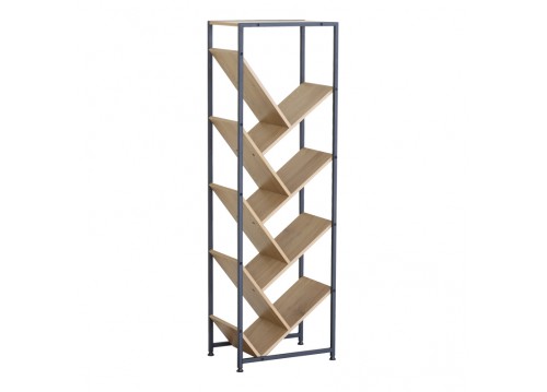 Βιβλιοθήκη Orunta pakoworld oak- μαύρο μέταλλο 40x26.5x125εκ