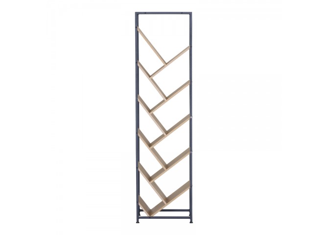 Βιβλιοθήκη Orunta pakoworld oak- μαύρο μέταλλο 40x26.5x150εκ