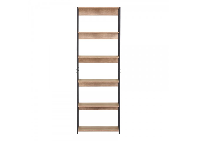 Βιβλιοθήκη Kaliano pakoworld oak-μαύρο μέταλλο 59.5x35x176.5εκ