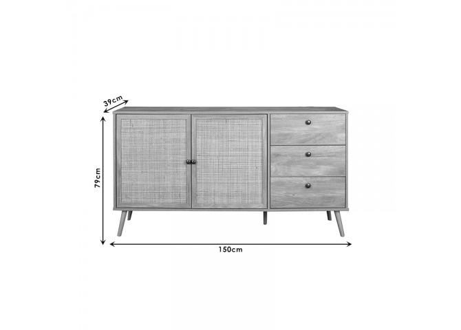Μπουφές Oslo pakoworld sonoma 150x39x79εκ
