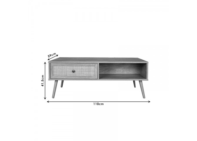 Τραπέζι σαλονιού Oslo pakoworld sonoma 110x59x41,5εκ