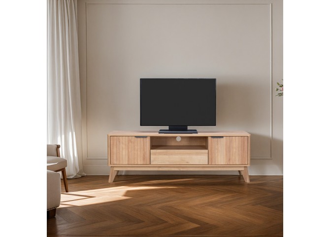 Έπιπλο τηλεόρασης Hamea pakoworld mdf σε φυσική απόχρωση 145x39,5x49εκ