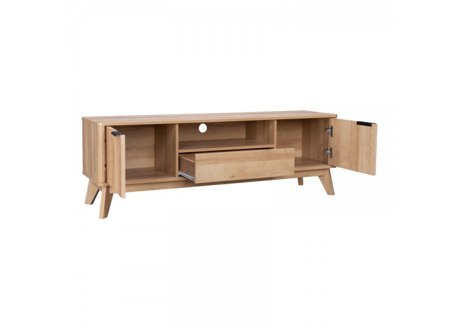 Έπιπλο τηλεόρασης Hamea pakoworld mdf σε φυσική απόχρωση 145x39,5x49εκ