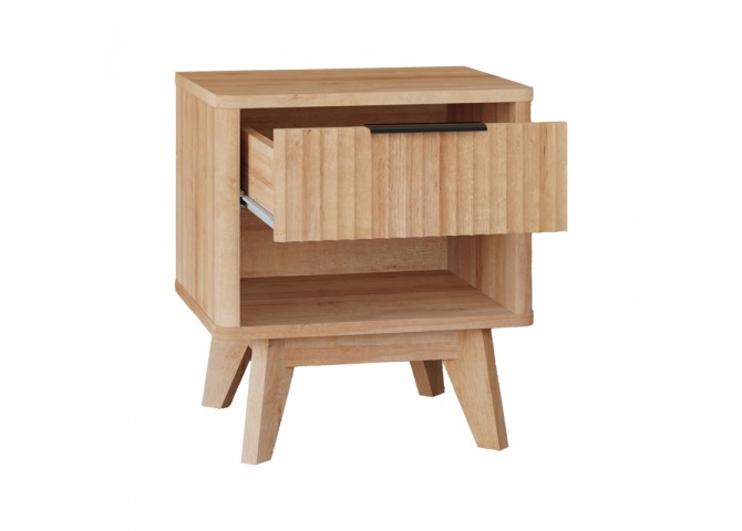 Κομοδίνο Hamea pakoworld mdf σε φυσική απόχρωση 45x39.5x50.2εκ