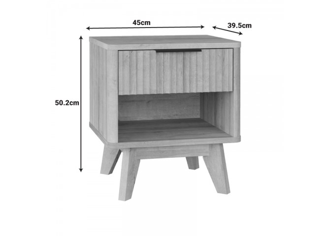 Κομοδίνο Hamea pakoworld mdf σε φυσική απόχρωση 45x39.5x50.2εκ
