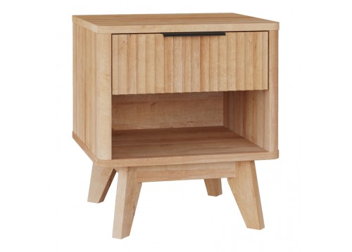 Κομοδίνο Hamea pakoworld mdf σε φυσική απόχρωση 45x39.5x50.2εκ