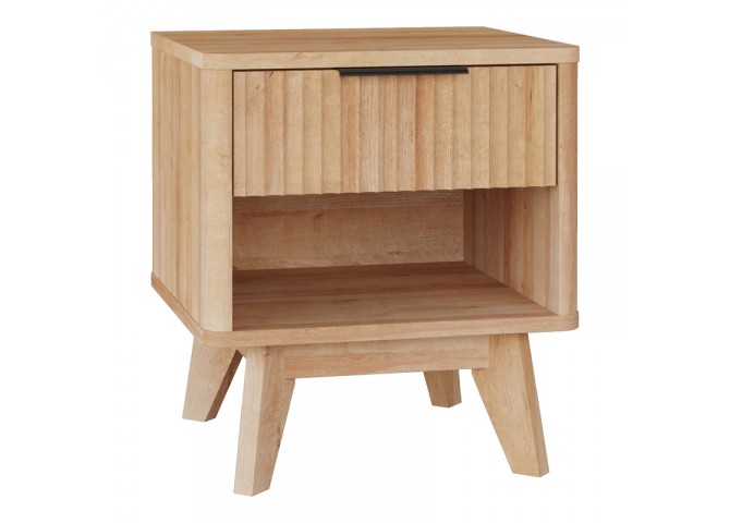 Κομοδίνο Hamea pakoworld mdf σε φυσική απόχρωση 45x39.5x50.2εκ