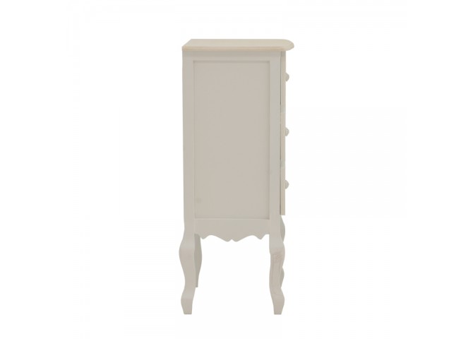 Κομοδίνο Pazlen Inart mdf σε λευκή αντικέ απόχρωση 40x34.5x82εκ