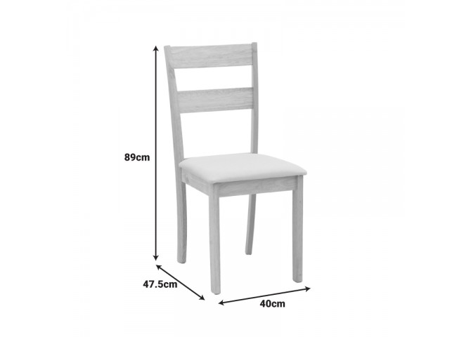 Καρέκλα Dallan pakoworld rubberwood λευκό 40x47.5x89εκ