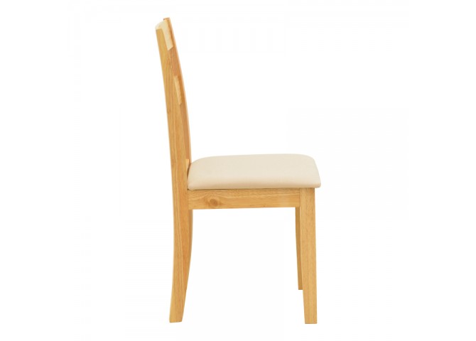 Καρέκλα Dallan pakoworld rubberwood σε φυσική απόχρωση 40x47.5x89εκ