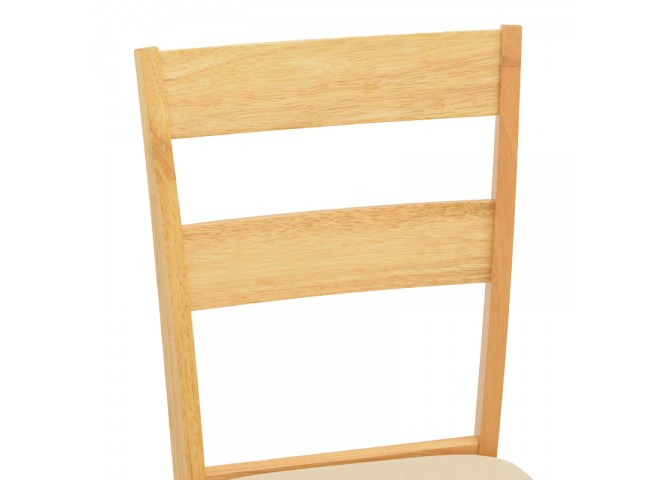 Καρέκλα Dallan pakoworld rubberwood σε φυσική απόχρωση 40x47.5x89εκ