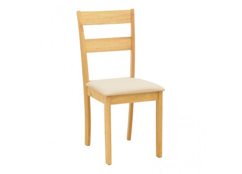 Καρέκλα Dallan pakoworld rubberwood σε φυσική απόχρωση 40x47.5x89εκ