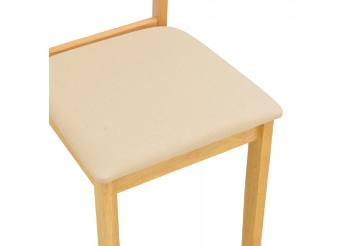 Καρέκλα Dallan pakoworld rubberwood σε φυσική απόχρωση 40x47.5x89εκ