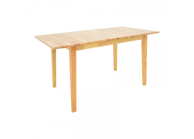 Tραπέζι επεκτεινόμενο Country pakoworld rubberwood σε φυσική απόχρωση 120-150x80x74εκ