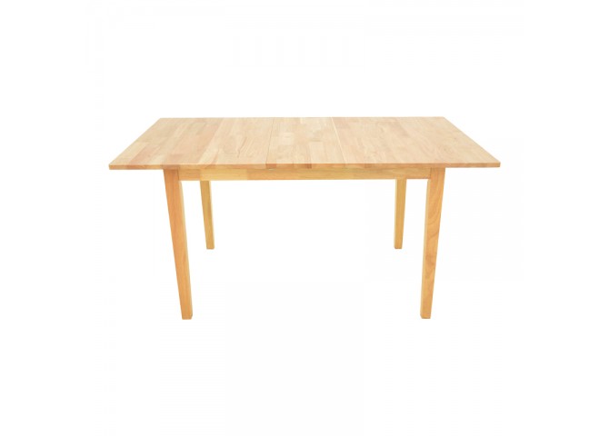 Tραπέζι επεκτεινόμενο Country pakoworld rubberwood σε φυσική απόχρωση 120-150x80x74εκ