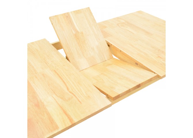 Tραπέζι επεκτεινόμενο Country pakoworld rubberwood σε φυσική απόχρωση 120-150x80x74εκ