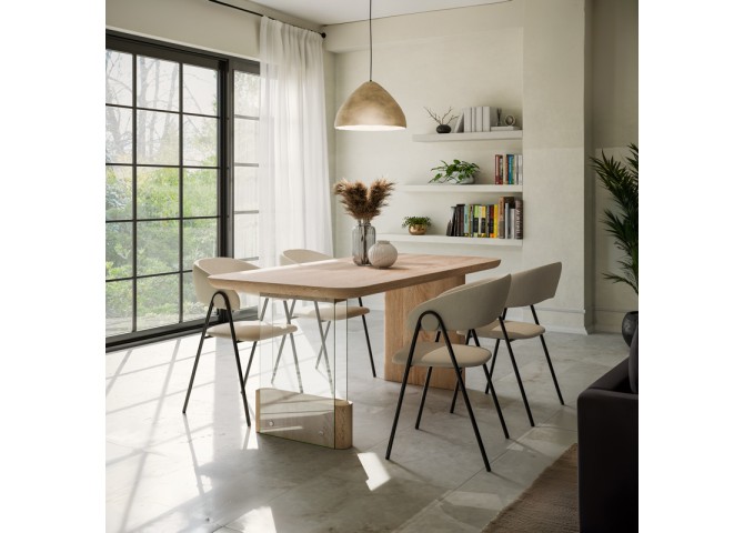Tραπέζι Faghan pakoworld καφέ mdf 180x90x76εκ