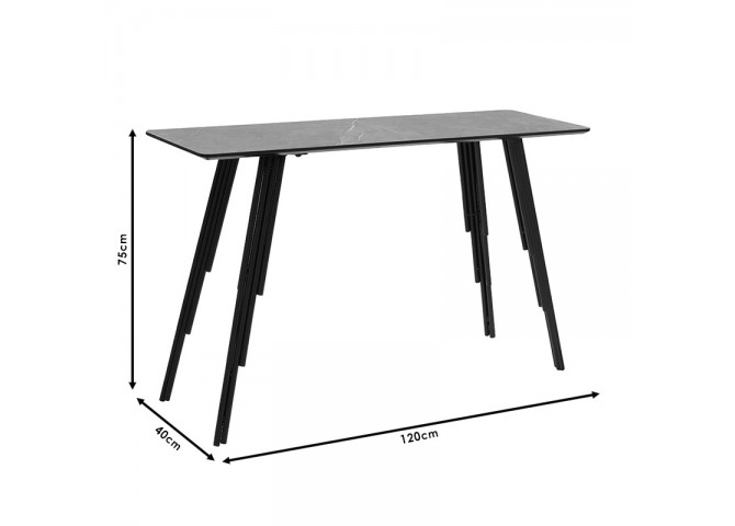 Κονσόλα Lifo pakoworld MDF ανθρακί cement-μαύρο 120x40x75εκ