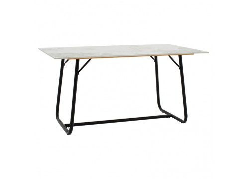 Τραπέζι Revello pakoworld sintered stone λευκό μαρμάρου-μαύρο 150x90x75εκ