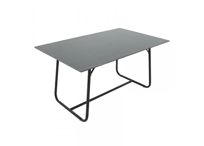 Τραπέζι Revello pakoworld sintered stone μαύρο μαρμάρου-μαύρο 150x90x75εκ