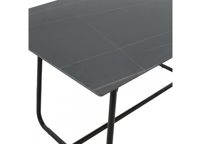 Τραπέζι Revello pakoworld sintered stone μαύρο μαρμάρου-μαύρο 150x90x75εκ