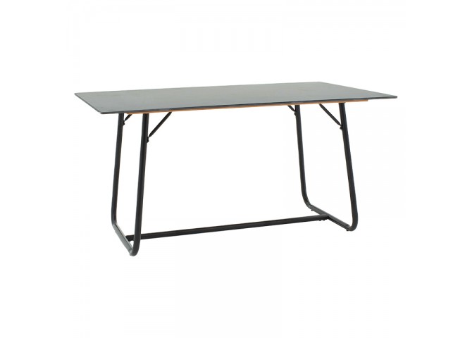 Τραπέζι Revello pakoworld sintered stone μαύρο μαρμάρου-μαύρο 150x90x75εκ