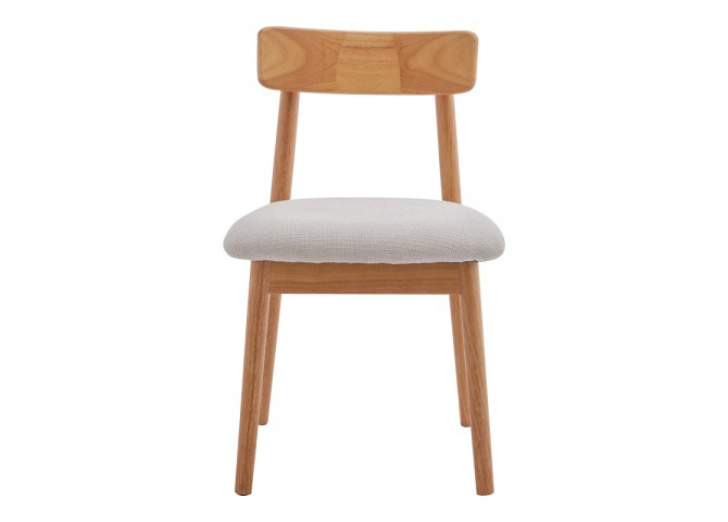 Καρέκλα Tullo pakoworld rubberwood σε φυσική απόχρωση 46x45x78εκ