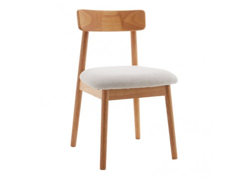 Καρέκλα Tullo pakoworld rubberwood σε φυσική απόχρωση 46x45x78εκ