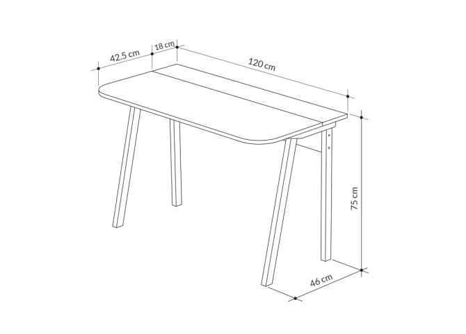Γραφείο Malia pakoworld σε oak απόχρωση 120x60.5x75εκ
