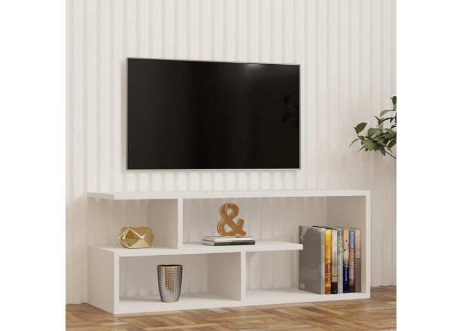 Έπιπλο τηλεόρασης Waldo pakoworld λευκό μελαμίνης 100x29,5x40εκ