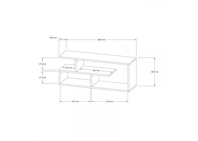 Έπιπλο τηλεόρασης Waldo pakoworld λευκό μελαμίνης 100x29,5x40εκ