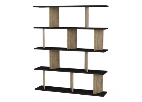 Βιβλιοθήκη Ratu pakoworld sonoma-μαύρο 120x24,6x141εκ