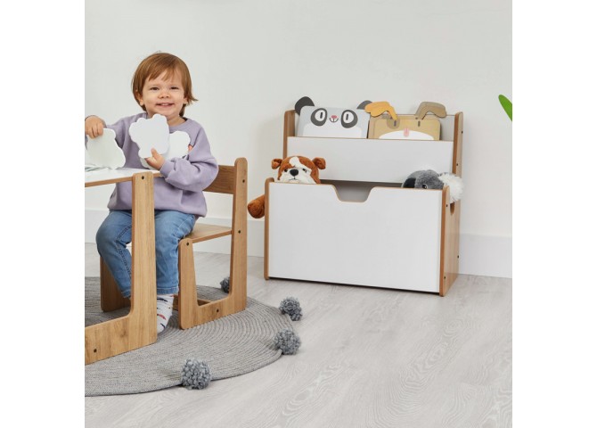 Ραφιέρα Crane pakoworld φυσικό-λευκό mdf 57x34x55εκ