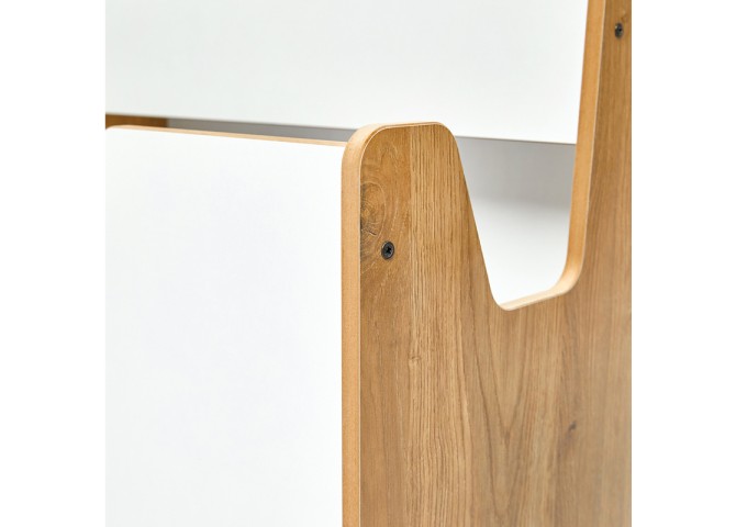 Ραφιέρα Crane pakoworld φυσικό-λευκό mdf 57x34x55εκ