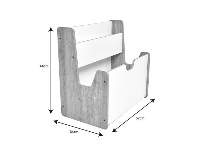 Ραφιέρα Crane pakoworld φυσικό-λευκό mdf 57x34x55εκ