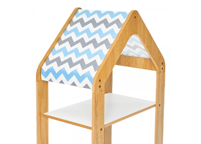 Ραφιέρα Montessori Zoilen pakoworld φυσικό-λευκό-μπλε mdf 50x30x80εκ