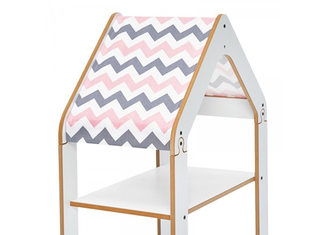 Ραφιέρα Montessori Zoilen pakoworld λευκό-ροζ mdf 50x30x80εκ