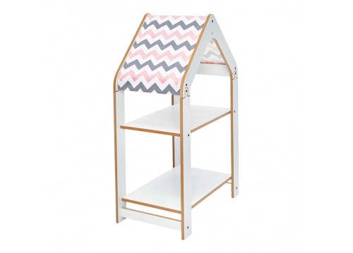 Ραφιέρα Montessori Zoilen pakoworld λευκό-ροζ mdf 50x30x80εκ