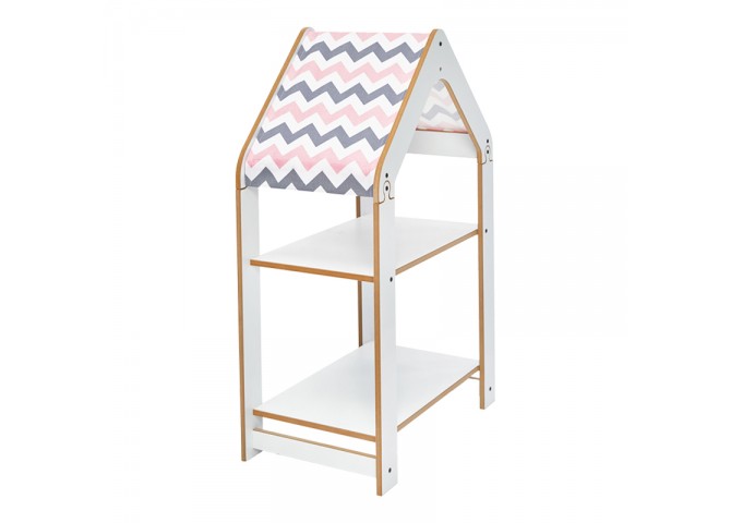 Ραφιέρα Montessori Zoilen pakoworld λευκό-ροζ mdf 50x30x80εκ